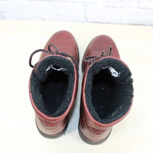 Women's Brown Pebbled Leather Lined Winter Ankle Boots Canada Made Size 9 D - Picture 6 of 9